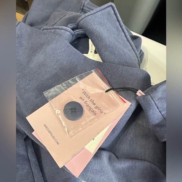 NWT Avec Les Filles Women’s Oversized Button-Down Jacket Blue Sz M - Picture 4 of 12